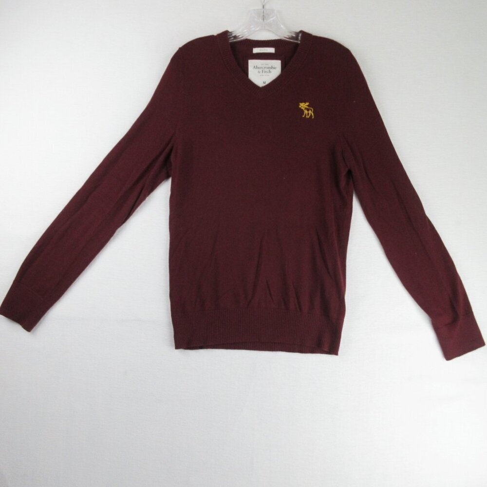 Abercrombie & Fitch Sweater Size M Cotton cashmere wool blend V-Neck Moose